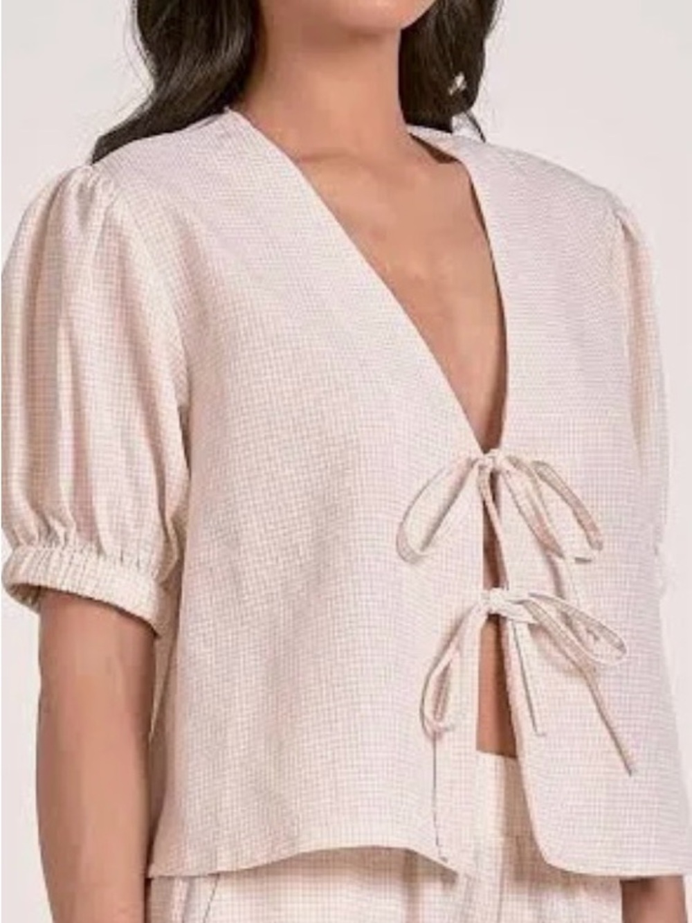 Elan shirt sleeve fly-away seersucker shirt